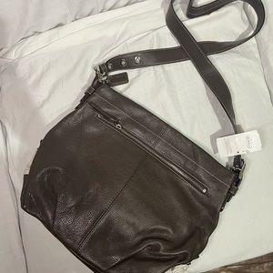 COACH Brown Pebble Leather Duffle Convertible Shoulder or Crossbody Purse Bag